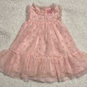 Issac mizrahi size 18mo Adorable Pink  Dress lined inside , hearts and tulle